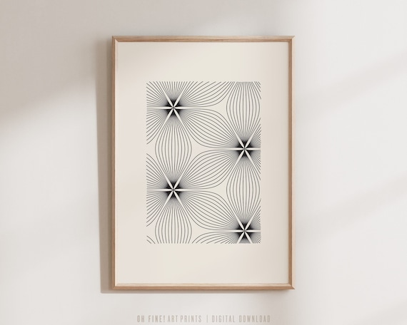 Geometric Printable Wall Art, Digital Print, Neutral Wall Art, Mid