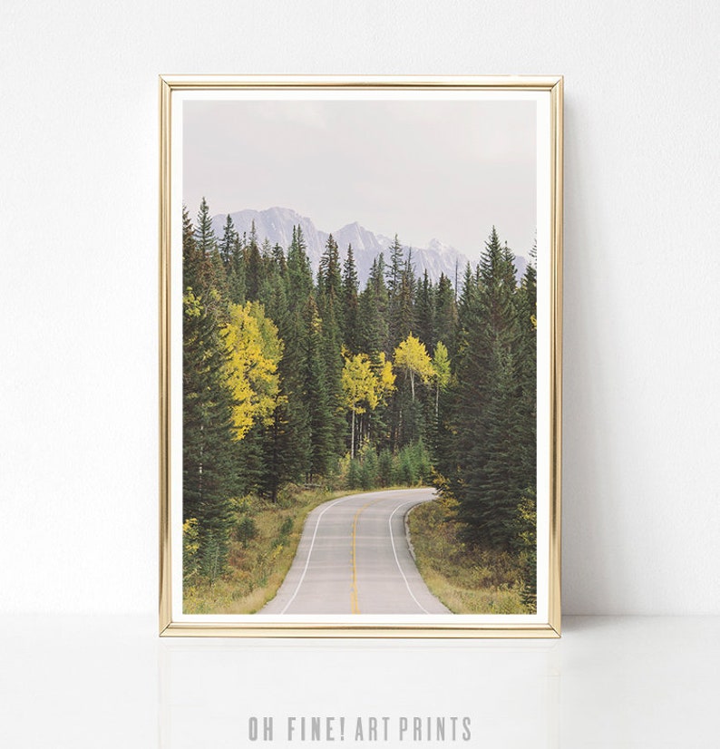 Open Road Print, Printable Wall Art, Rustic Decor, Landscape Photography, Mountain Wall Art, Wanderlust, Autumn Landscape Print image 7