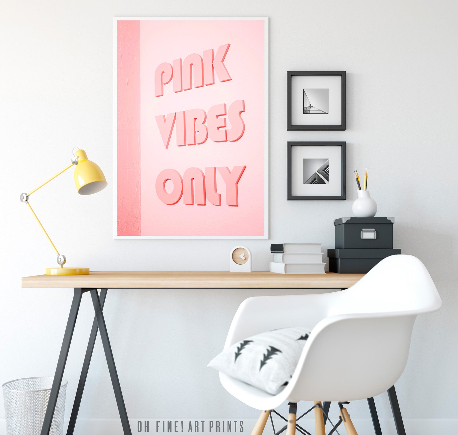 Pink Vibes Only Printable Quote Poster Blush Pink Wall Art Etsy UK