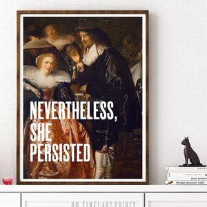 Nevertheless She Persisted, Printable Wall Art, Quote Print, Feminist ...