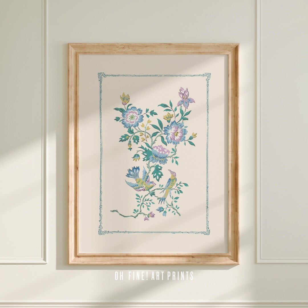 Vintage Botanical Art Print, Floral Antique Cottagecore Wall Art, Light ...