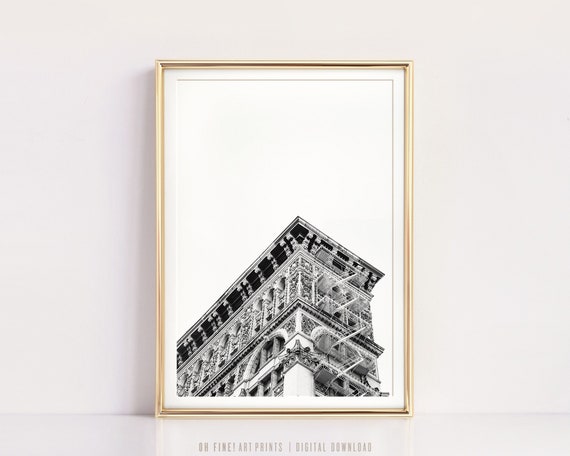 Soho Architecture Print, New York Print, PRINTABLE Wall Art, Black and White Prints, New York Wall Art, NYC Poster, Instant Download
