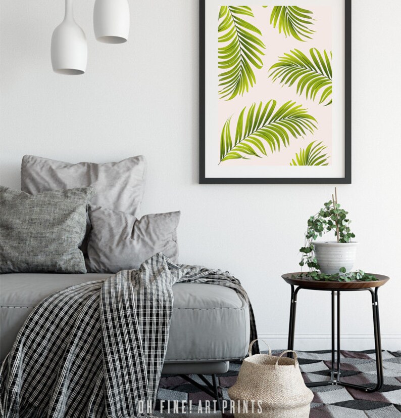 Palm Leaf Print Tropical Wall Art Prints Nature Tropical Etsy