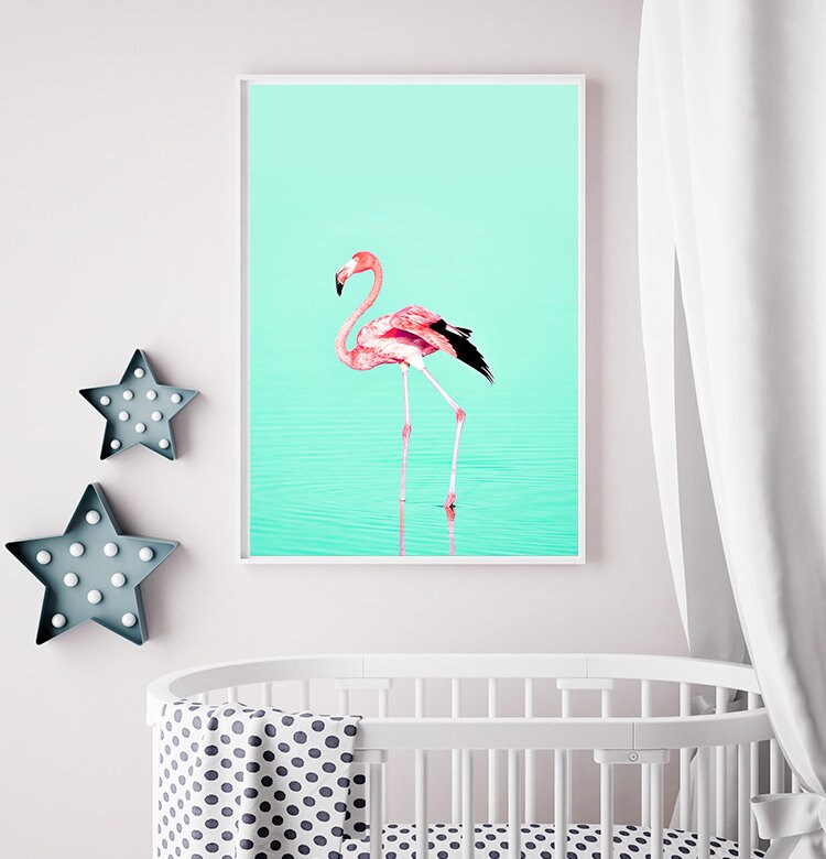 Flamingo Print Nursery Wall Art PRINTABLE Nursery Art Large - Etsy