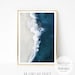 Beach Print Download, Aerial Ocean Print, Modern Coastal Printable, Wall Art, Prints, Indigo Blue Wall Decor, Beach Digital Print 