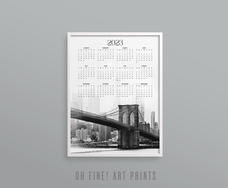 PRINTABLE 2023 New York Calendar Instant Digital Download - Etsy