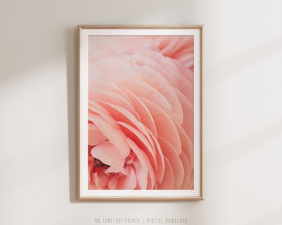 Pink Wall Art Prints, Pink Flower Print, PRINTABLE Wall Art, Floral Print, Gift for Women, Botanical Print, Pastel Wall Decor