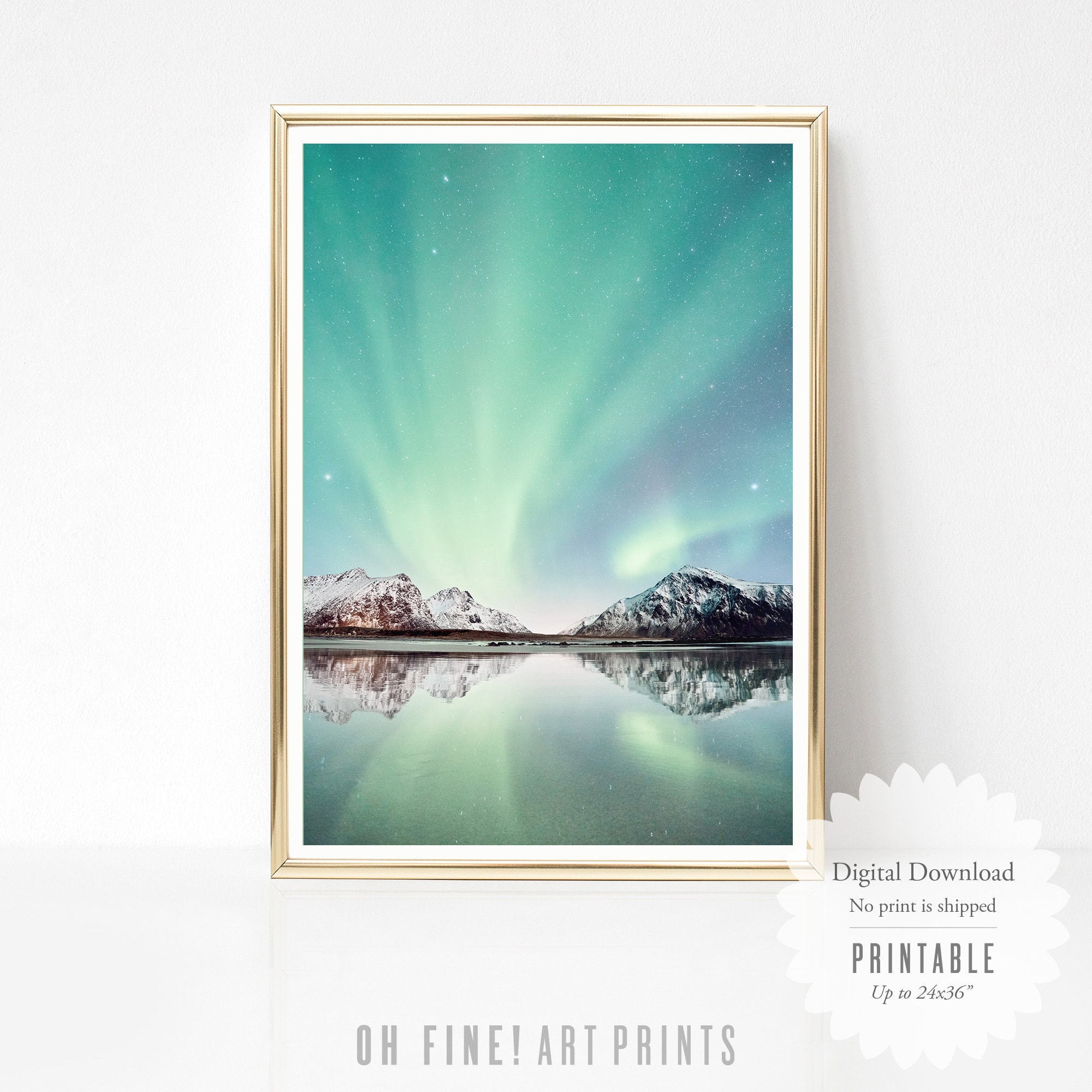 Northern Lights Print Digital Download Celestial Print | Etsy