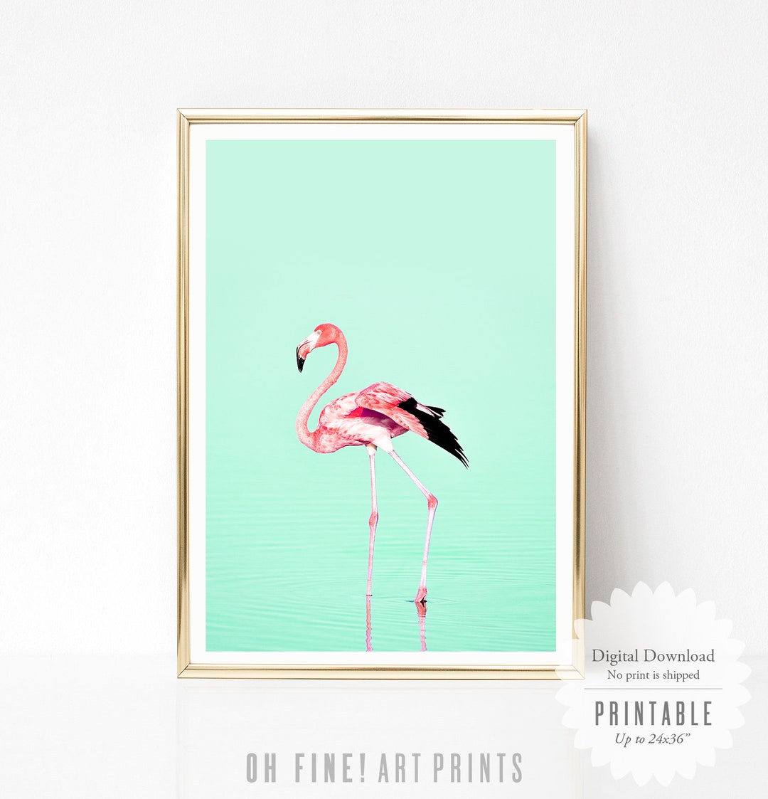 Flamingo Print, Nursery Wall Art, PRINTABLE Nursery Art, Large Wall Art ...