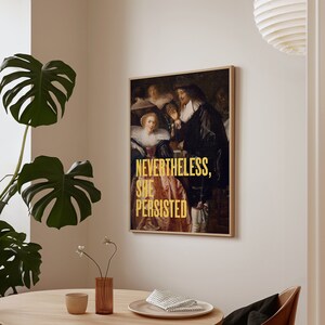 Nevertheless She Persisted, Printable Wall Art, Quote Print, Feminist ...