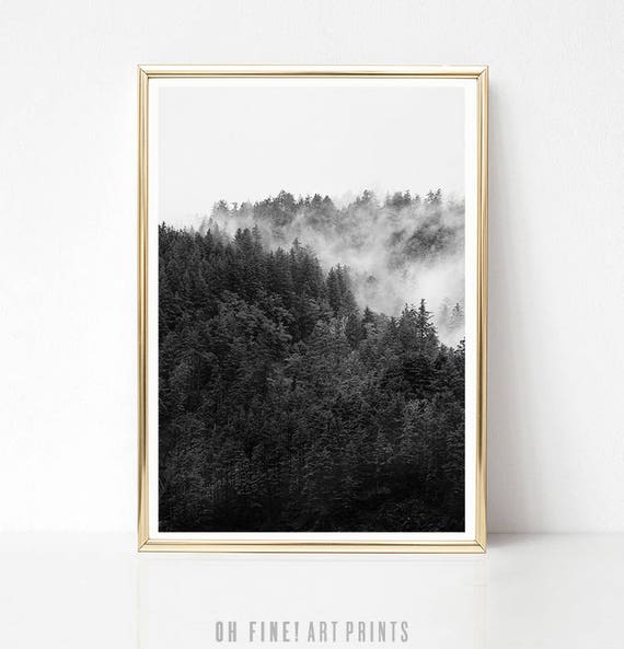 Mobel Wohnen Wald Im Nebel Kunstdruck Poster Bild Skandinavisch Nordisch Minimalistisch Dekoration