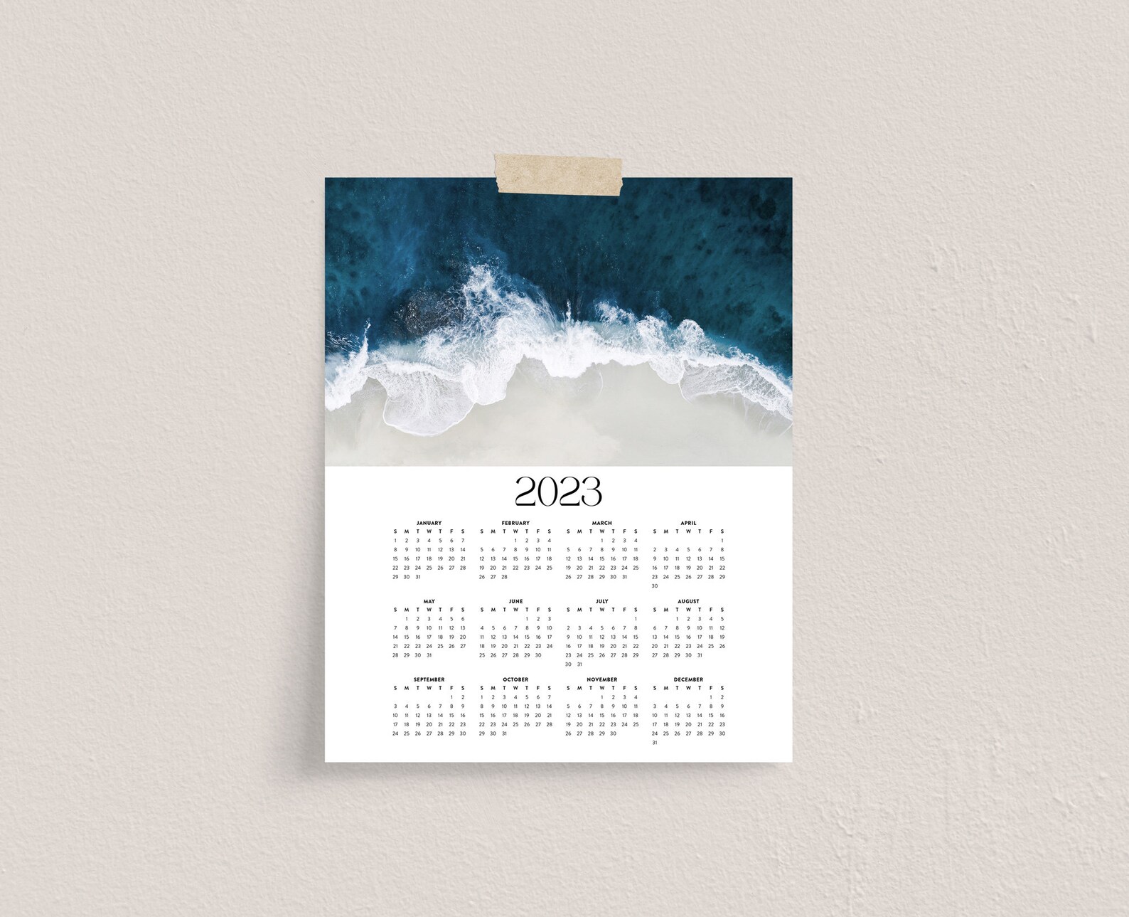 Digital Download 2023 Calendar PRINTABLE Yearly Calendar - Etsy Australia