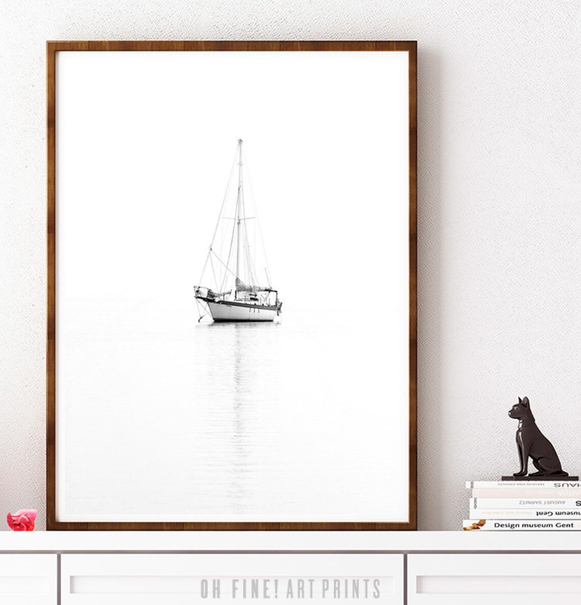 Sailboat Print, Black and White Print, Printable Wall Art Prints ...