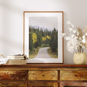 Open Road Print, Printable Wall Art, Rustic Decor, Landscape Photography, Mountain Wall Art, Wanderlust, Autumn Landscape Print image 3