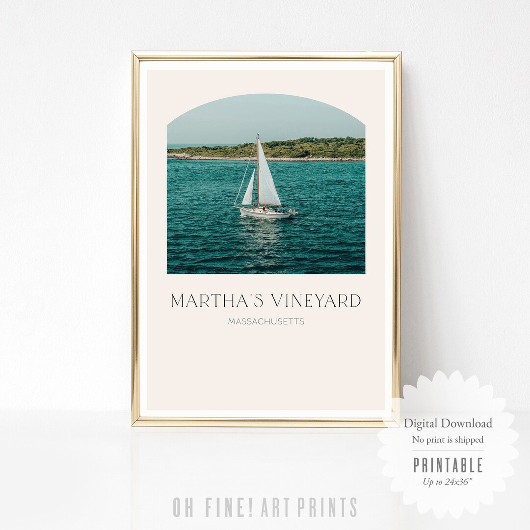 Martha's Vineyard, Printable Massachusetts Wall Art Print, Travel ...