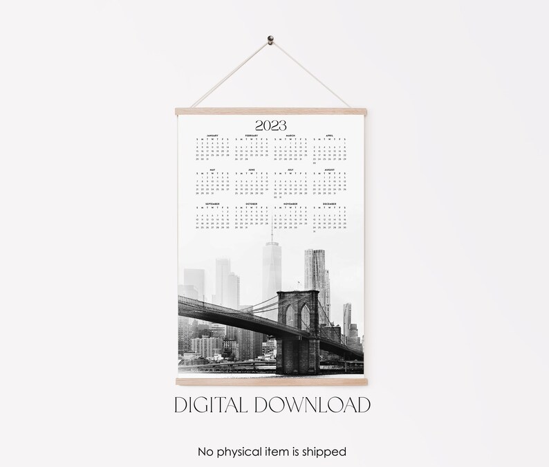 PRINTABLE 2023 New York Calendar Instant Digital Download - Etsy