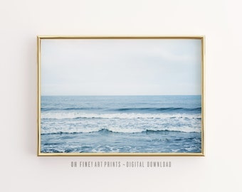 Beach Print, Printable Wall Art, Prints, Ocean Print, Beach Decor, Blue Living Room Wall Print, Ocean Photography, Digital Print