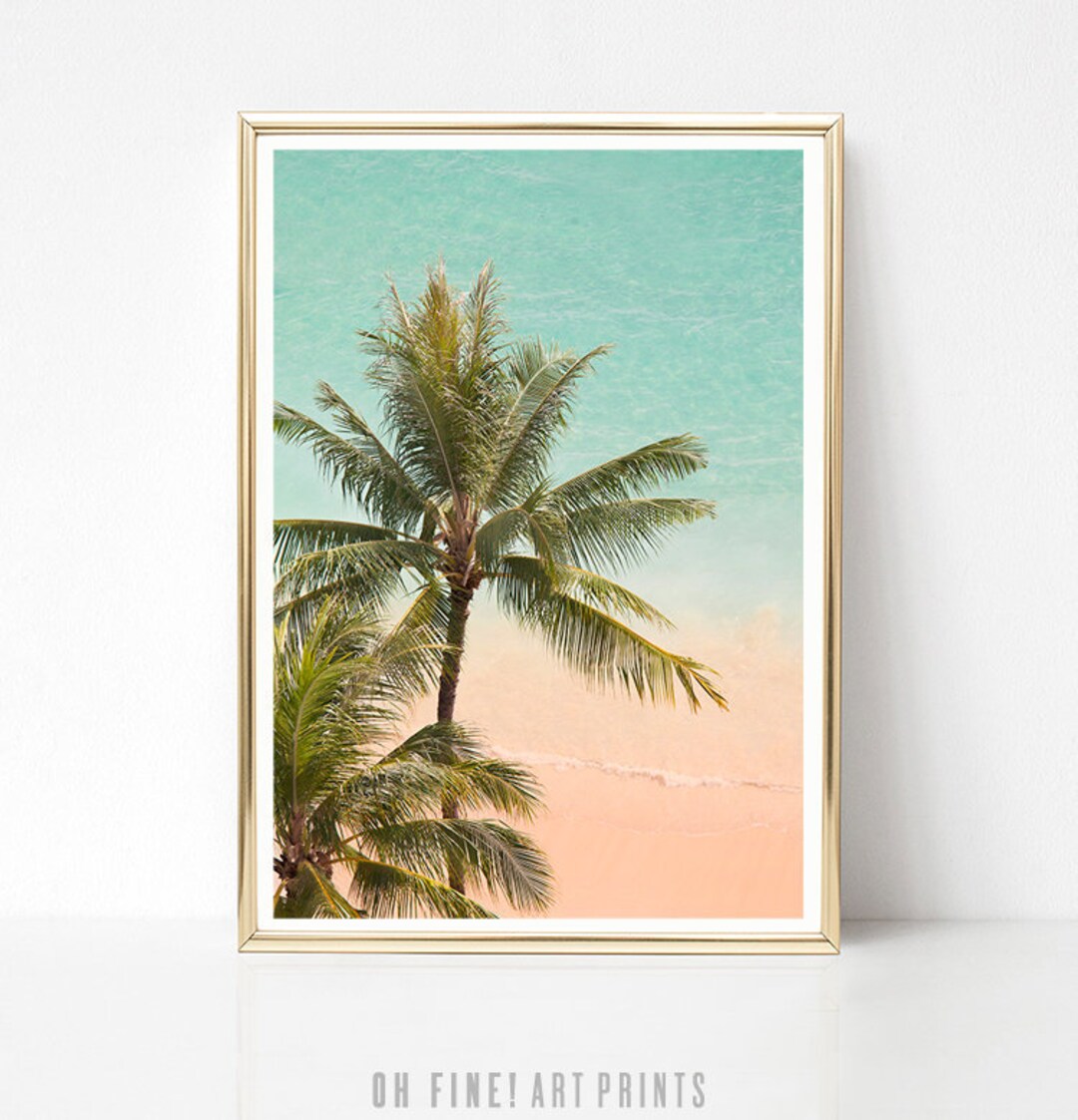 Aerial Beach Photography Print PRINTABLE Wall Art Palm Tree - Etsy