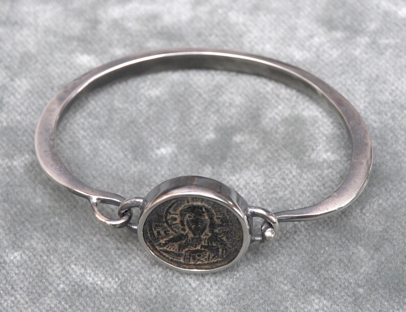 Sterling silver coin bracelet ancient Byzantine coin Jewelry with coins