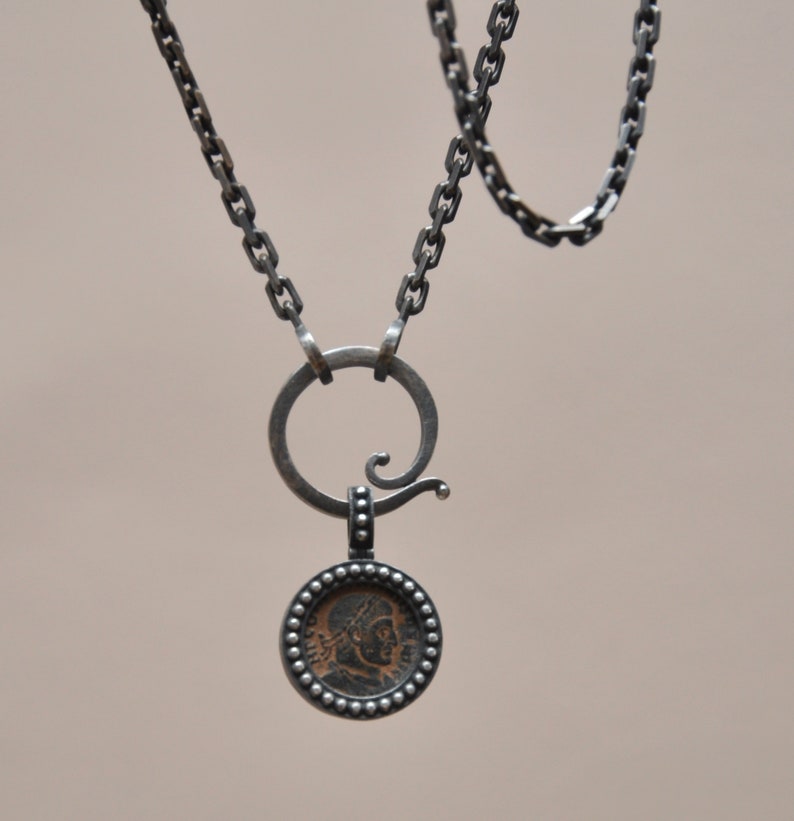 Sterling silver oxidized Toggle for chain