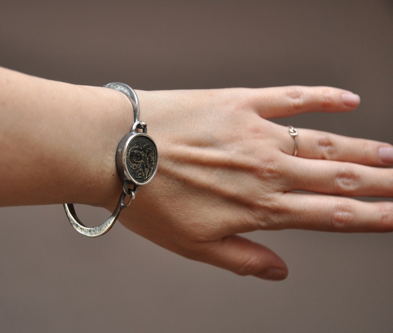 Sterling silver coin bracelet ancient Byzantine coin Jewelry with coins