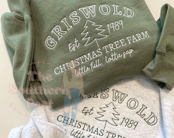 Griswold Tree Farm Sweatshirt -- Embroidered, Christmas Tree Farm, Holiday Sweater