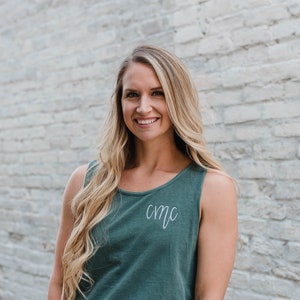 Monogram Comfort Colors Tank -- Embroidered, Personalized, Great for Summer!