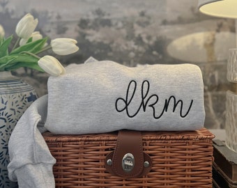 Simple Monogram Sweatshirt -- Embroidered, Great Gift, Bridal Parties