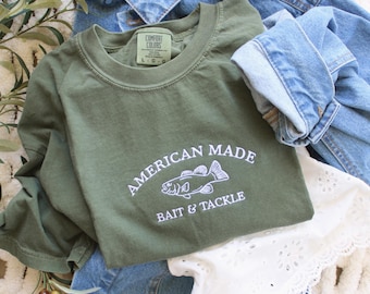 American Made Bait & Tackle Embroidered Tee, Choose Your Colors