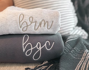 Monogram Sweatshirt, Personalized -- Dainty Embroidered Crewneck, Spring Must Have!