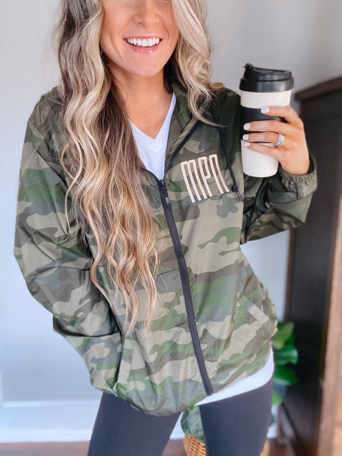 Camo windbreaker jacket womens cheap