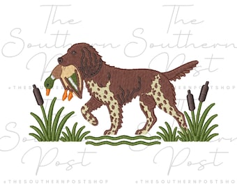 Bird Dog Mallard Scene, Embroidery Download (4 Sizes)