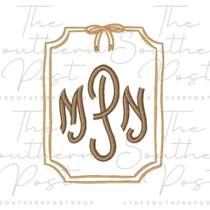 Large Bow Monogram Frame (FRAME ONLY) Embroidery Download