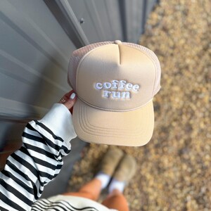SALE! Coffee Run Trucker Hat -- Embroidered Trucker Hat - Etsy display picture 2
