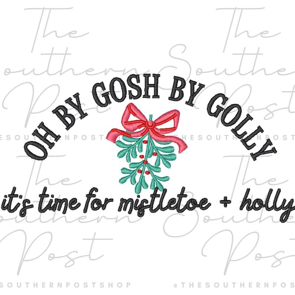 Mistletoe & Holly Embroidery Download (4 Sizes)