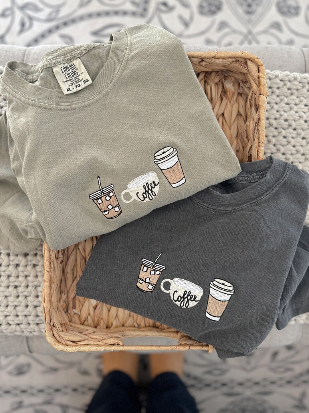 Coffee cup with bow long sleeve tshirt main image 1