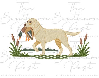 Lab Mallard Scene, Embroidery Download (4 Sizes)