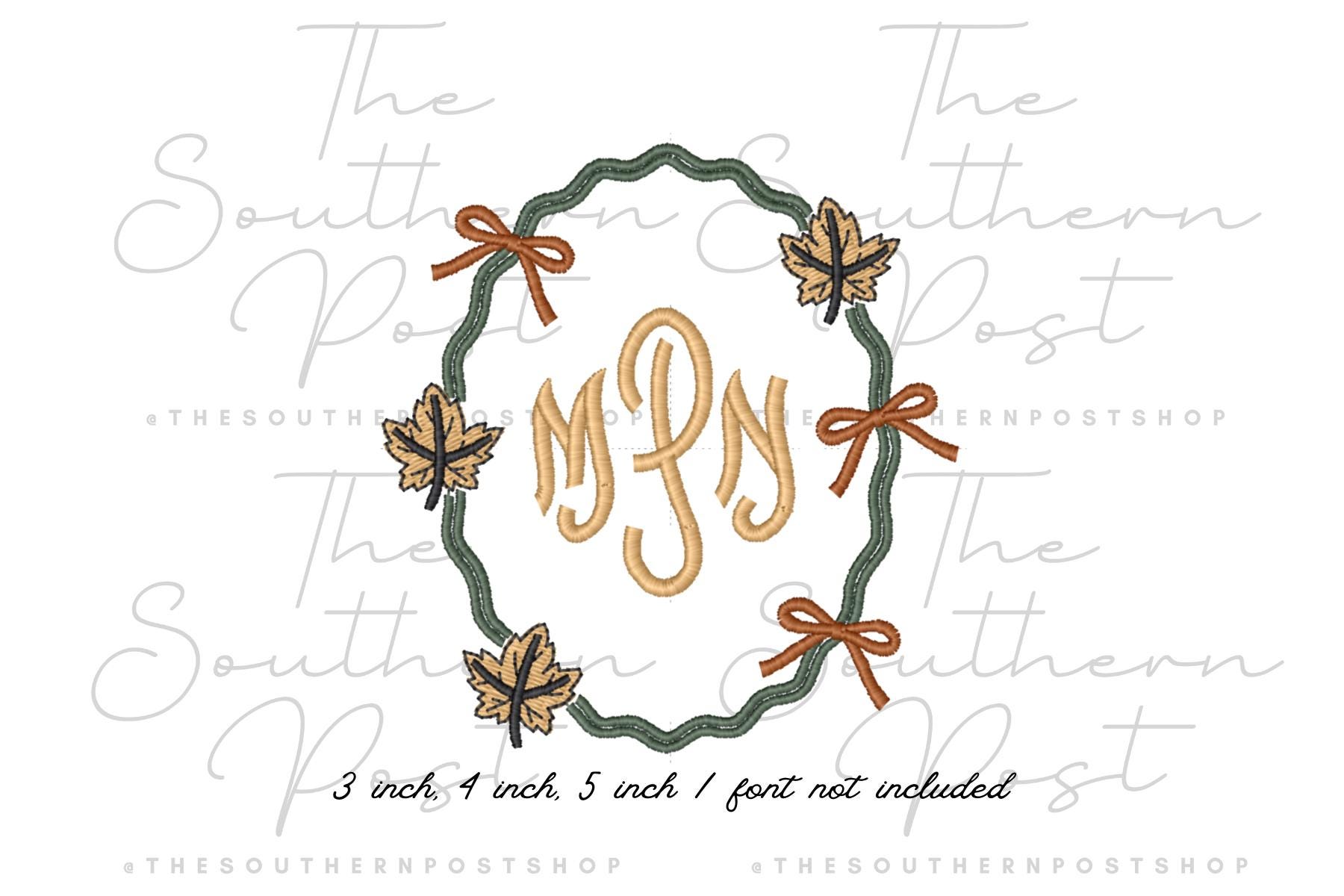 Fall Monogram Frame (FRAME ONLY) Embroidery Download - Etsy