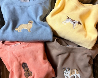 Dog Icon Sweatshirt -- Comfort Colors, Custom Embroidery