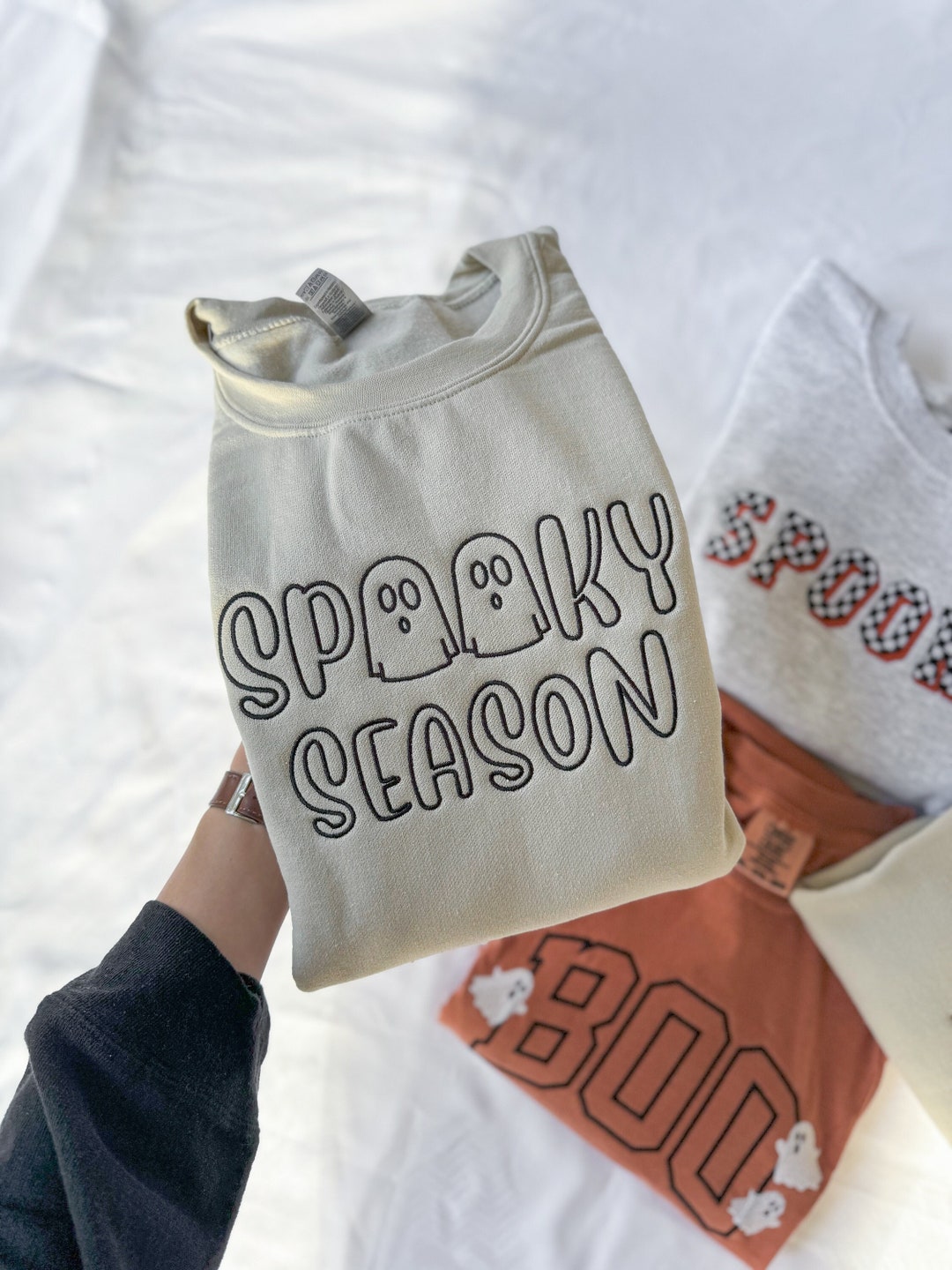 Spooky Season Smiley Face Graphic Sweatshirt
