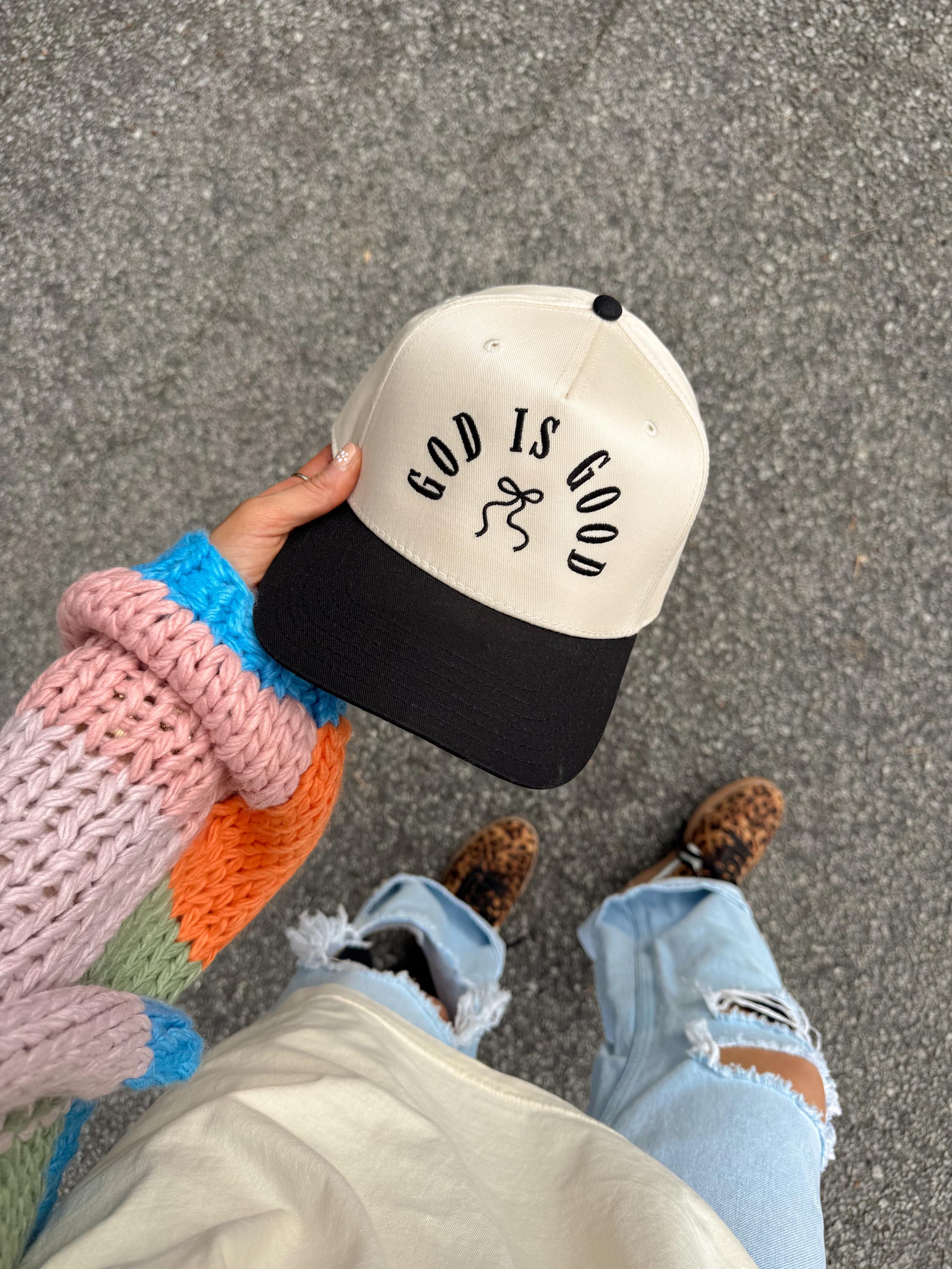 God is Good Embroidered Trucker Hat -- Canvas + Black - Etsy display picture 1
