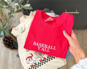 Baseball Y'all Tee -- Embroidered, Game Day, Baseball