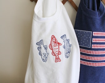 Simple Fish Trio Sweatshirt -- Embroidered, Comfort Colors