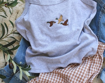 Mallard Duck Embroidered Cropped Tank
