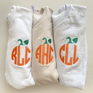 Pumpkin Monogram Sweatshirt -- Perfect for Fall!, Halloween, Thanksgiving