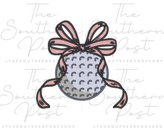 Golf Ball with Bow Embroidery Download (3in, 4in, 5in)