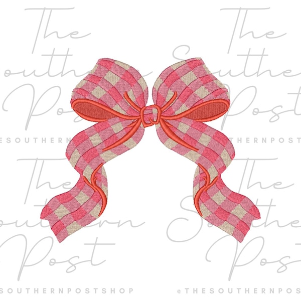 Gingham Bow Frame (BOW ONLY) Embroidery Download