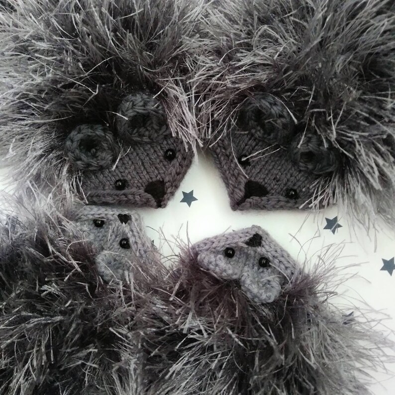 Knit mittens hedgehogs for kid kids' animal mittens Etsy