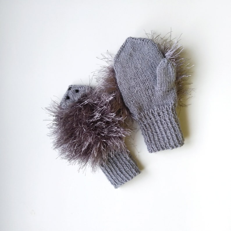 Knit mittens hedgehogs for kid kids' animal mittens Etsy