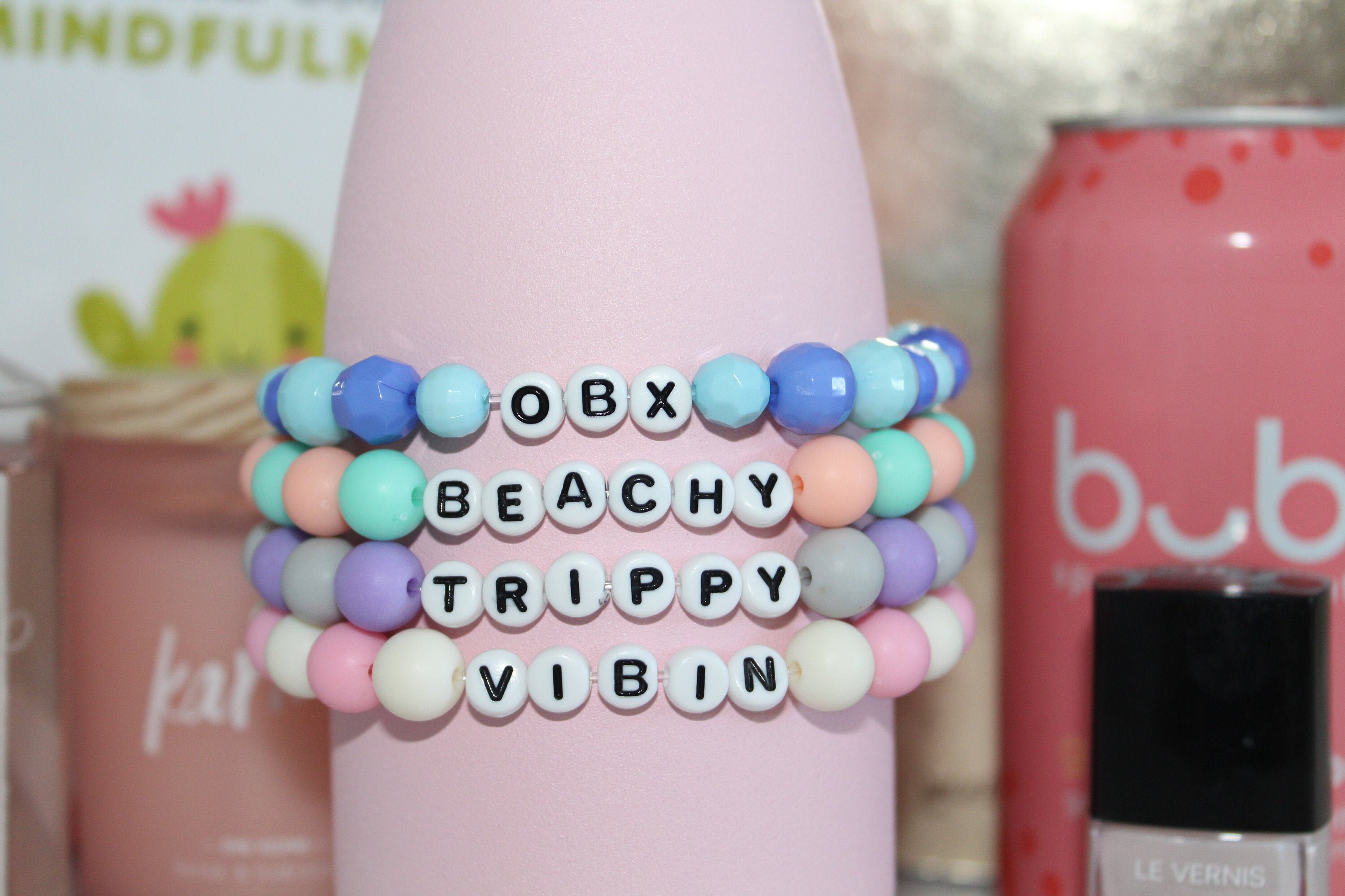 VSCO Personalized Beaded Bracelet Custom Word Bracelet Etsy